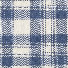 Coat Fabric Cotton Blend checked – blue grey/ivory, 