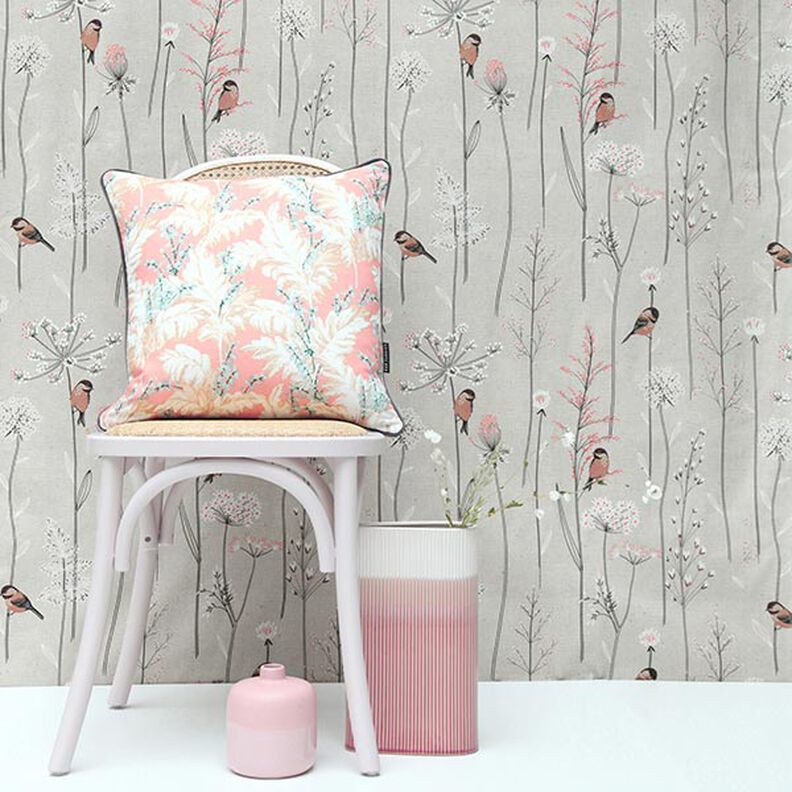 Decor Fabric Half Panama Birds and Twigs – natural,  image number 5