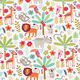 Cotton poplin cockatoo, lion, sloth and co. – white,  thumbnail number 1
