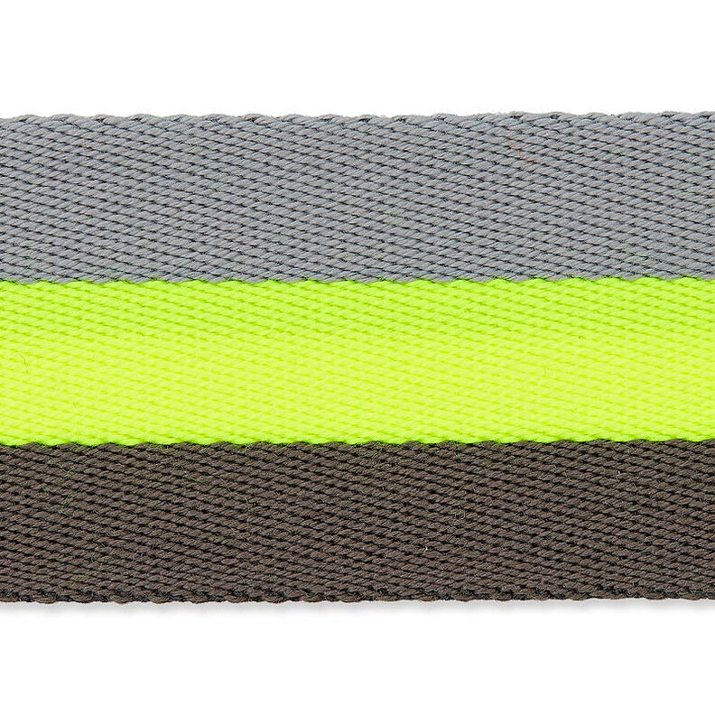 Neon Bag Strap Webbing [ 40 mm ] – neon yellow/grey,  image number 4