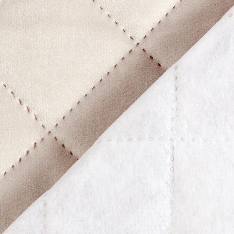 Upholstery Fabric Velvet Quilted Fabric – beige,  image number 3