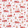 Cotton Jersey crocodile fire brigade Digital Print – white,  thumbnail number 1