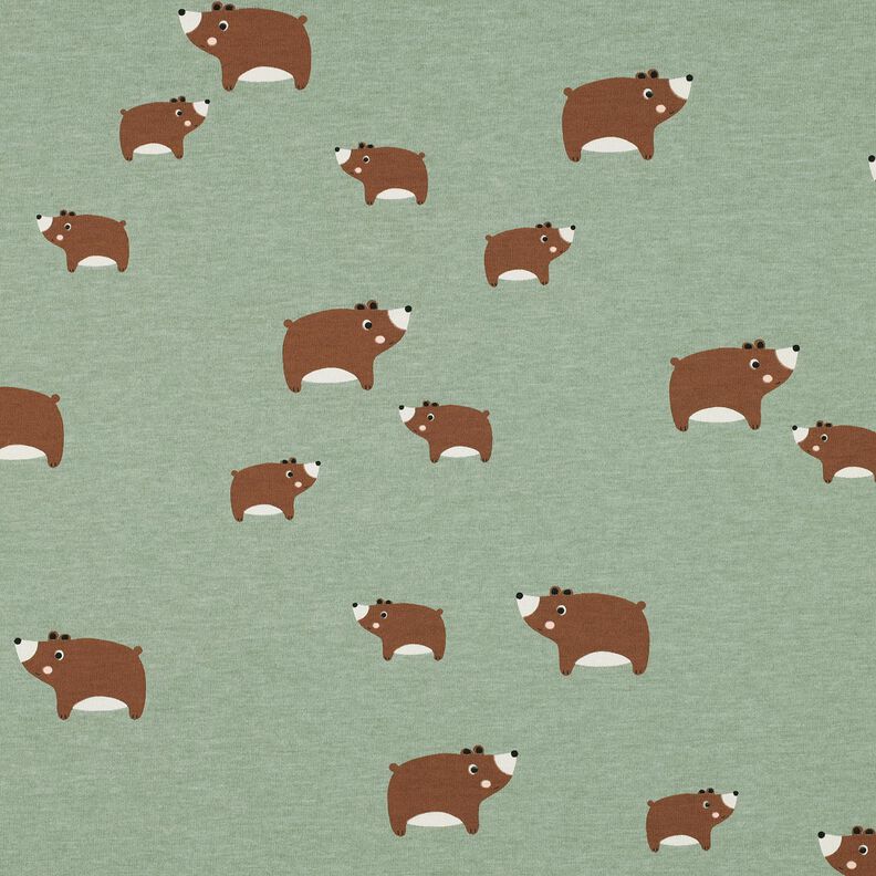 Cotton Jersey Bears | Poppy Fabrics – reed/chestnut,  image number 1