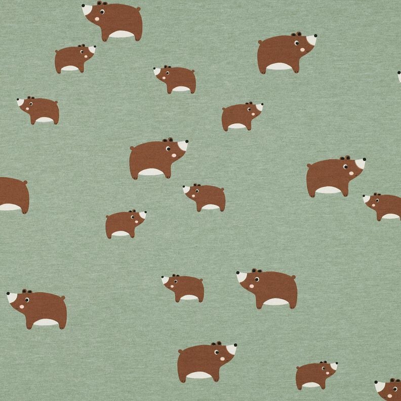 Cotton Jersey Bears | Poppy Fabrics – reed/chestnut, image number 1