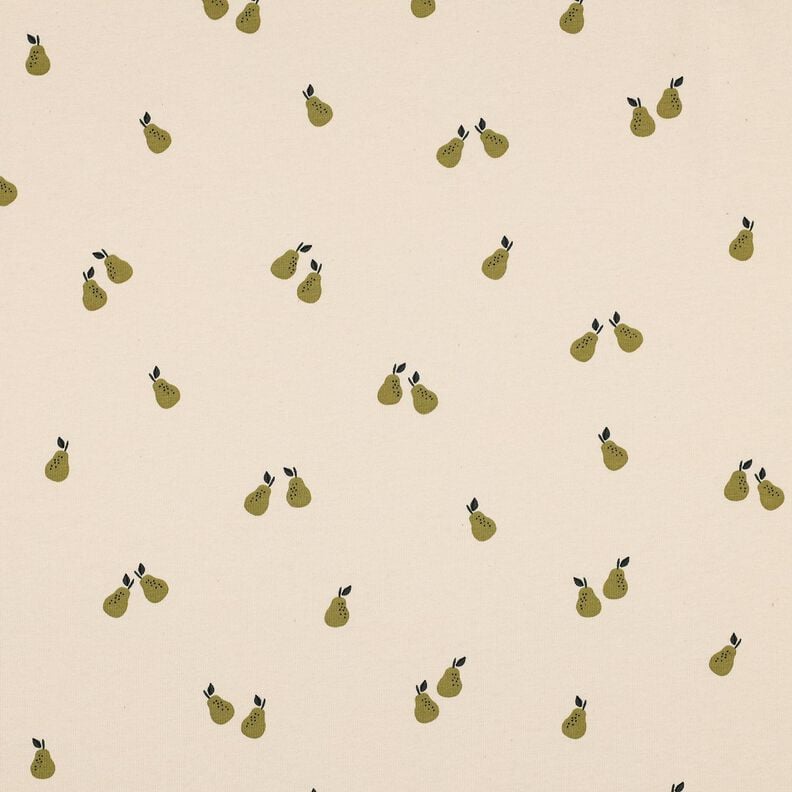 GOTS Cotton Jersey Pears | Poppy Fabrics – light beige/light olive, image number 1