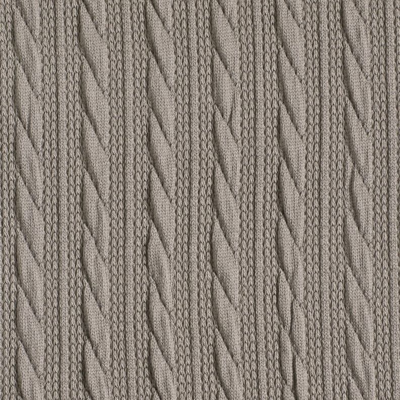 Knit Cloqué Cable-knit print – silk grey, image number 1