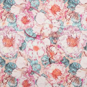 Cotton Satin Japanese Anamone | Nerida Hansen – pastel violet/aqua blue, 