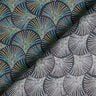 viscose fabric Retro fans – midnight blue/turquoise,  thumbnail number 4
