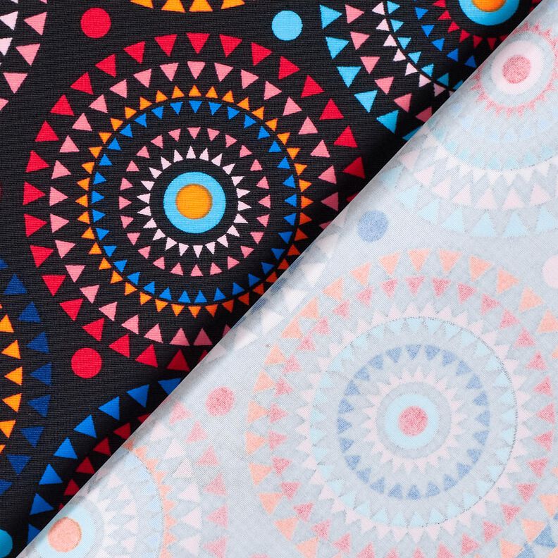 Swimsuit Fabric Mandala – blue-black/fire red,  image number 4