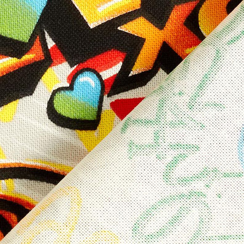 Decor Fabric Half Panama Graffiti – silver grey, image number 3
