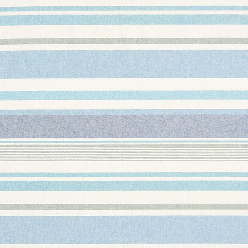 Decor Fabric Half Panama Colourful Stripe Mix Recycled – brilliant blue,  image number 1