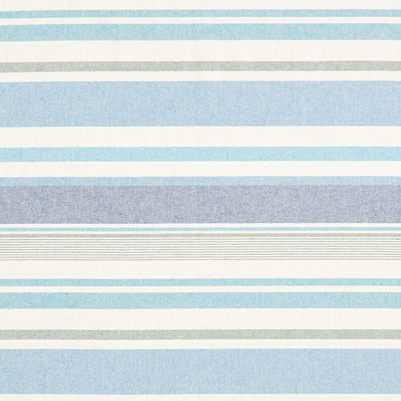 Decor Fabric Half Panama Colourful Stripe Mix Recycled – brilliant blue,  image number 1