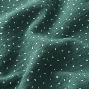 Double Gauze/Muslin Polka Dots – dark green/white, 