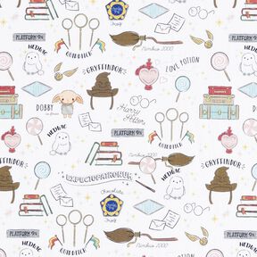 Cotton Poplin sweet Harry Potter world Licensed Fabric – white, 