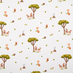 Cotton Jersey Woodland Animals Digital Print – offwhite, 