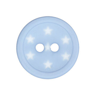 Star Plastic Button – light blue, 