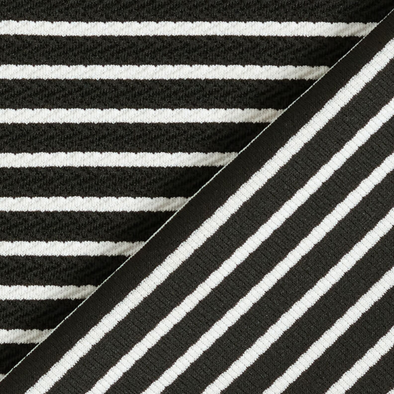 Horizontal Stripes Jacquard Jersey – black/white,  image number 4