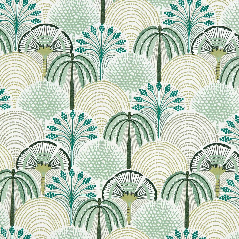 Decor Fabric Cotton Twill abstract palm fans – sage/ivory,  image number 1