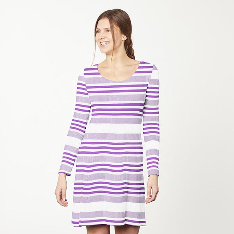 Crushed viscose jersey – white/lilac,  image number 6