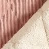 Quilted Fabric Corduroy with fur backing diamonds – dusky pink,  thumbnail number 5