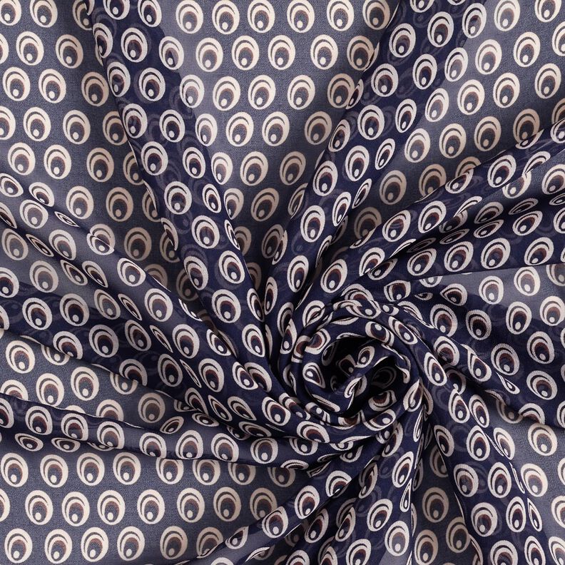 Chiffon Peacock Eye – navy blue/navy blue,  image number 3