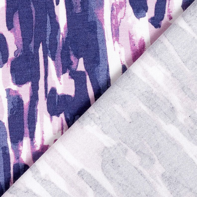 Viscose Jersey Brushstrokes – white/blue lilac,  image number 4