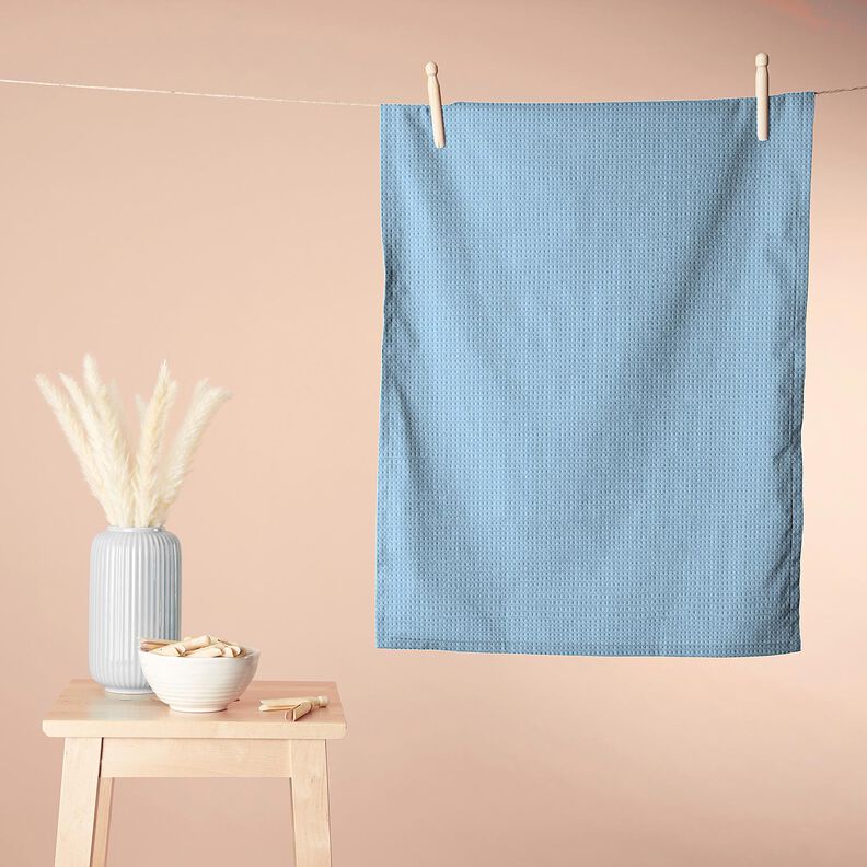Towelling Fabric/Waffle Piqué Plain – light blue, image number 7