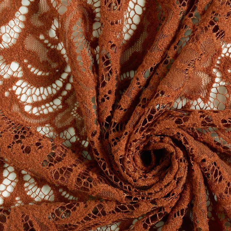 Bouclé lace flowers – copper,  image number 3