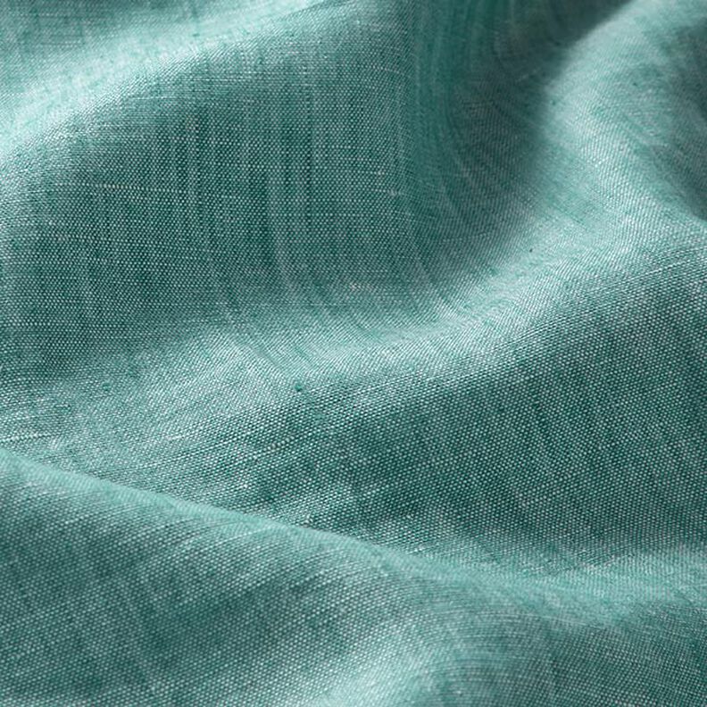 Mottled pure linen – aqua blue,  image number 3