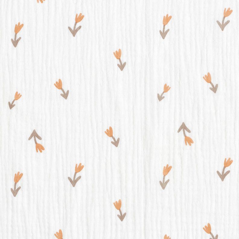 Double Gauze/Muslin Little flowers – ivory,  image number 1