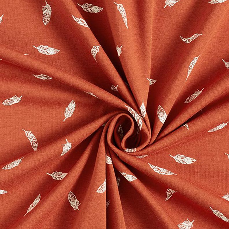Cotton jersey feathers – terracotta,  image number 3