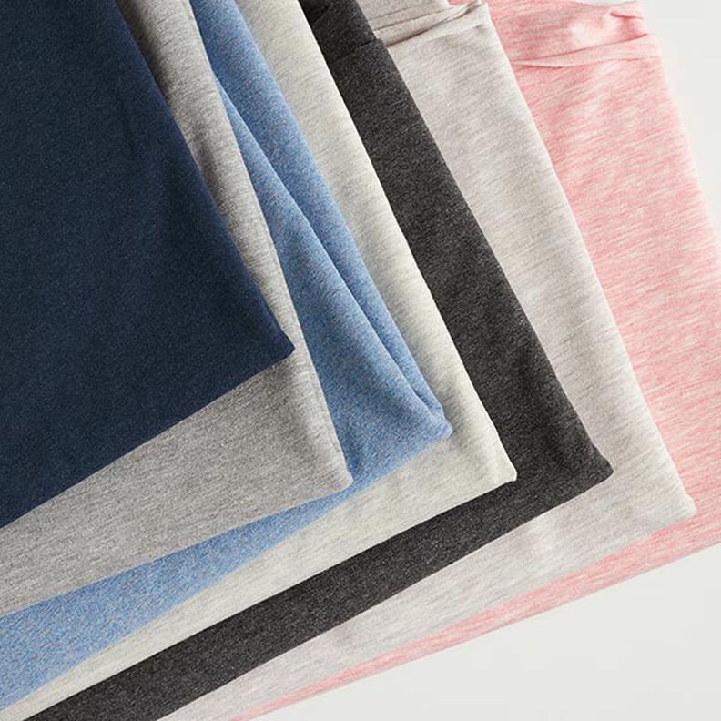 Mottled Medium Cotton Jersey – light grey,  image number 5