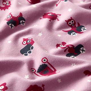 Cotton Jersey Monster Playground | PETIT CITRON – pink/berry, 