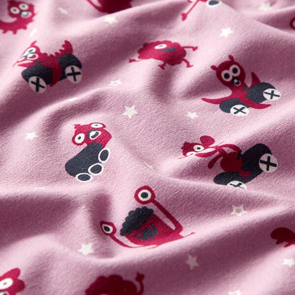 Cotton Jersey Monster Playground | PETIT CITRON – pink/berry,  image number 2