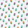 Cotton Jersey stylised tulips – white/red lilac,  thumbnail number 1