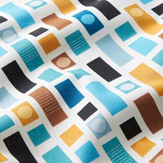 Cotton Cretonne colourful shapes – offwhite/blue, 