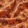 Cotton Cretonne Flowers on Stripes – curry yellow/purple,  thumbnail number 2