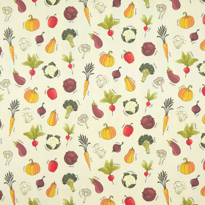 Decor Fabric Half Panama Vegetable varieties – light beige/burgundy,  image number 1