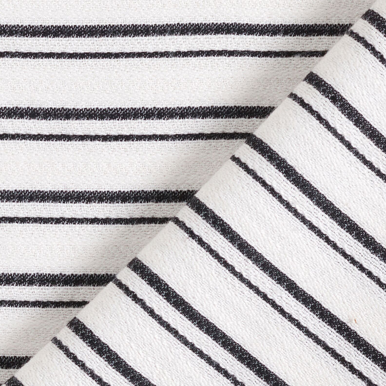 Irregular stripes crepe blouse fabric – white/black,  image number 5