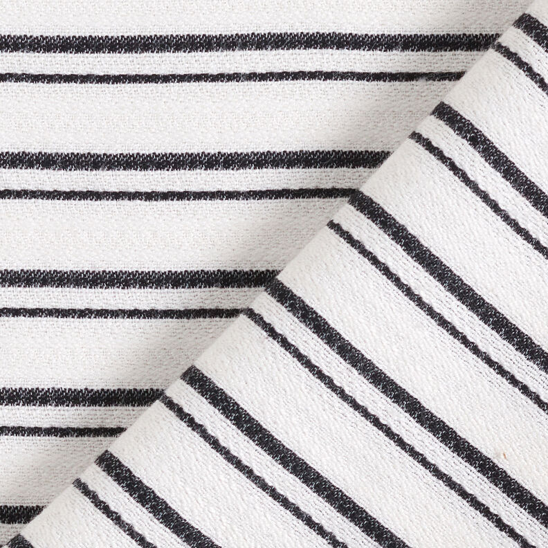 Irregular stripes crepe blouse fabric – white/black, image number 5