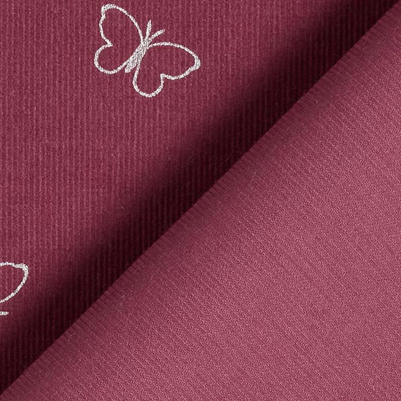 Baby Cord glittery butterflies – burgundy,  image number 4