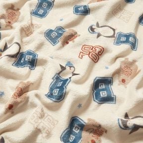 Cosy Fleece Varsity jacket style – light beige/blue, 