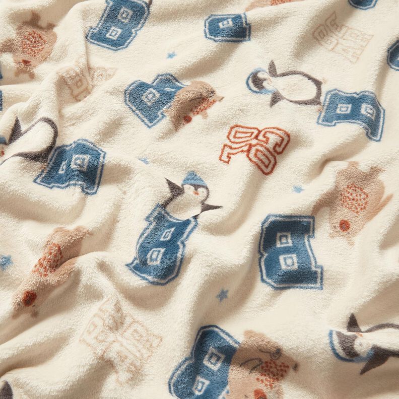 Cosy Fleece Varsity jacket style – light beige/blue, image number 2