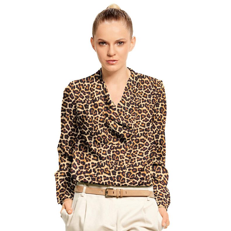 viscose fabric leopard print – beige/black,  image number 5