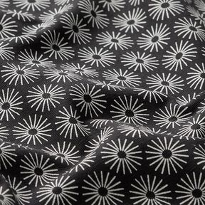 Cotton jersey shiny flowers – black | Remnant 100cm, 