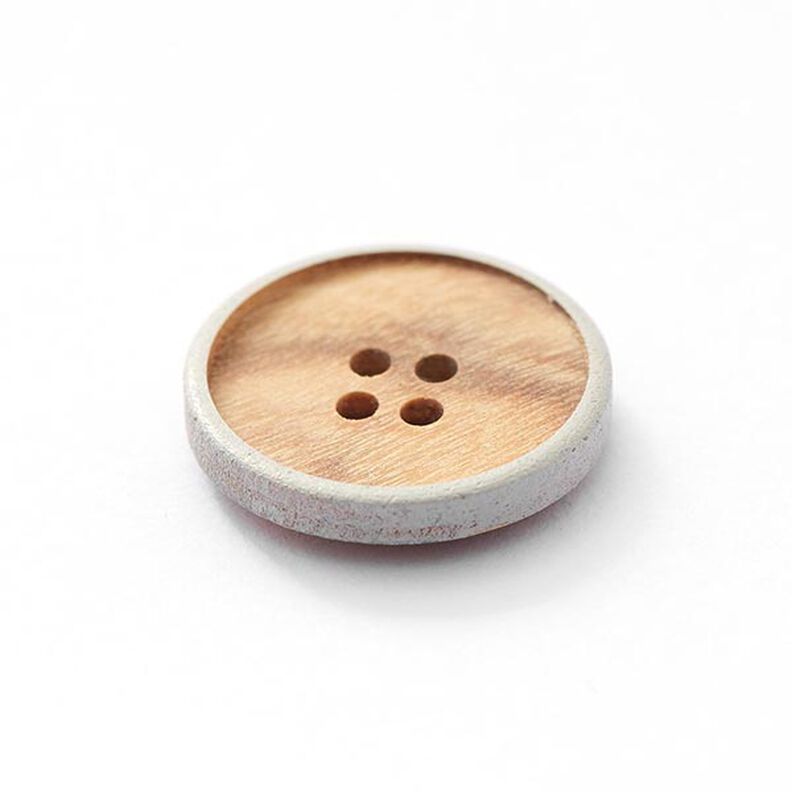 4-Hole Wooden Button – beige/grey,  image number 2