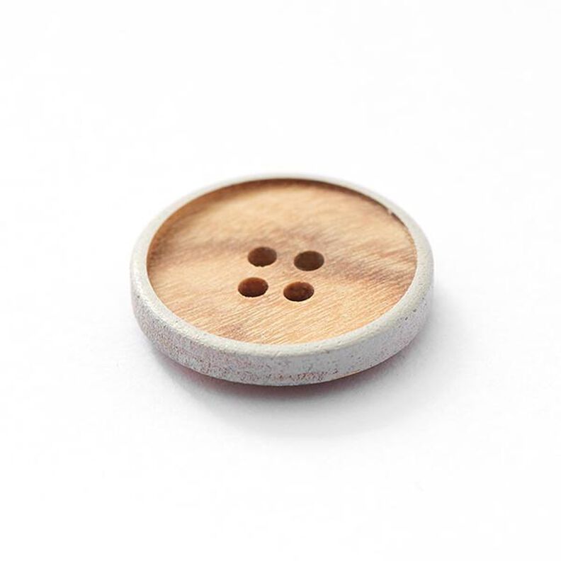 4-Hole Wooden Button  – beige/grey,  image number 2