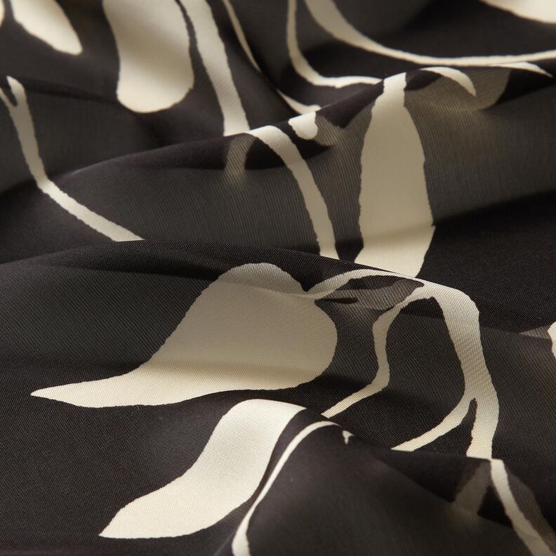 Chiffon flowers recycled – black/light beige,  image number 2