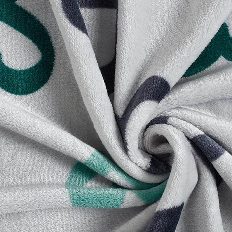 Cosy Fleece big hearts – silver grey/dark green,  image number 4