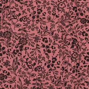 Double Gauze/Muslin two-tone flowers  | Poppy Fabrics – dark dusky pink/black, 